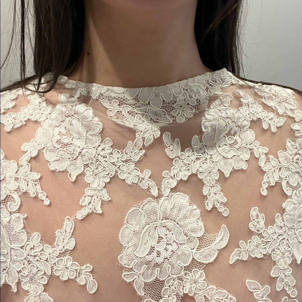 Vintage French lace alencon bolero shrug jacket